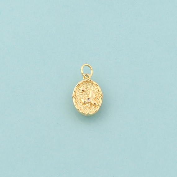 Gold CZ Butterfly Charms,Insect Jewelry,Star Pendant for DIY Jewelry Making,18K Gold