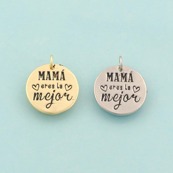 Gold Medal Charms,Mother's Day Gift Jewelry,Round Pendant for DIY Jewelry Making,18K Gold