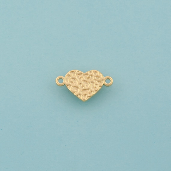 18K Gold Filled Heart Connector: CZ Stone Love Jewelry Component