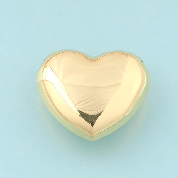 Gold Heart Charms,Puffed Heart Jewelry,Heart Pendant for DIY Jewelry Making,18K Gold