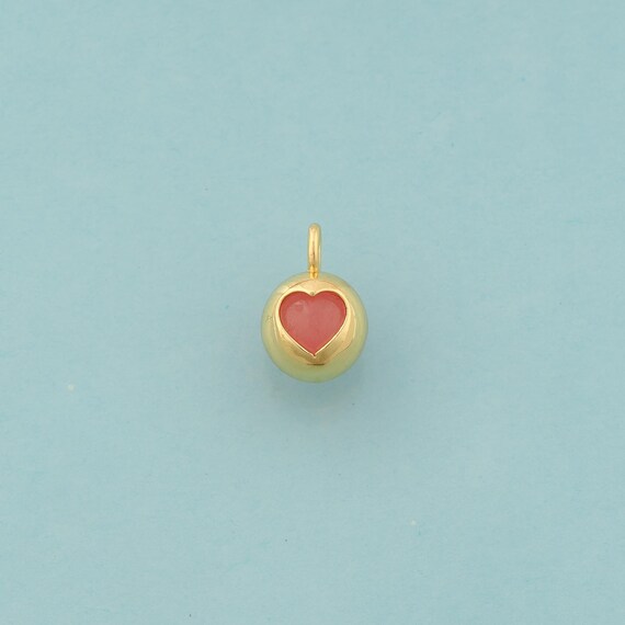 Gold Heart Charms,Love Jewelry,Heart Pendant for DIY Jewelry Making,18K Gold