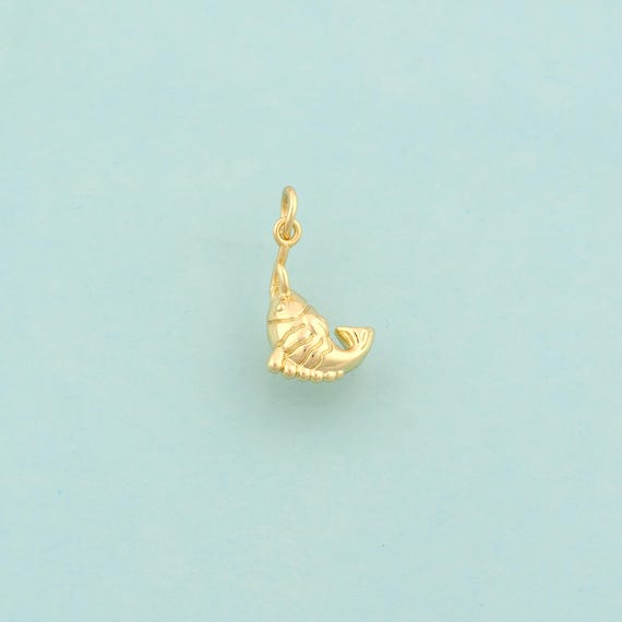 Gold Fish Charms,Marine Life Jewelry,Fish Pendant for DIY Jewelry Making,18K Gold
