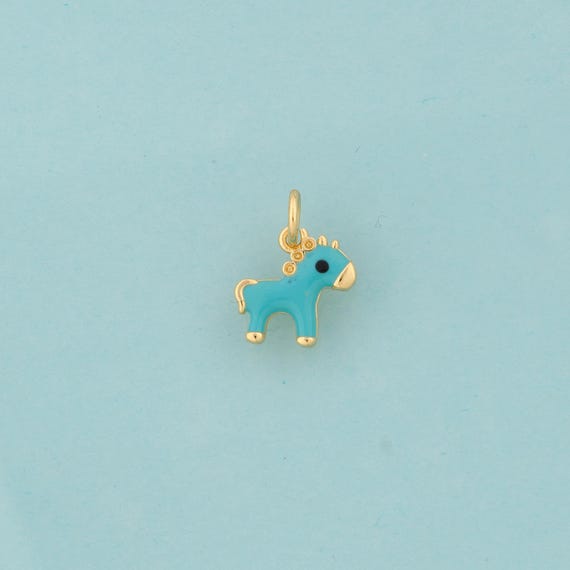 Gold Enamel Horse Charms,Horse Jewelry,Horse Pendant for DIY Jewelry Making,18K Gold