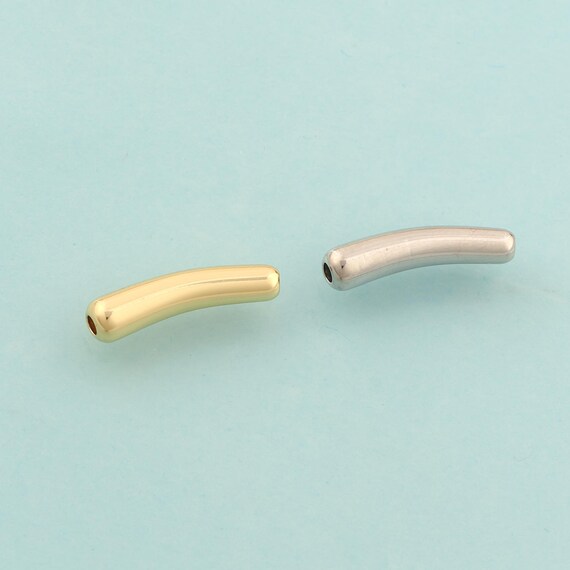 Cylindrical Spacer Beads,Tube Beads,Cylindrical Beads for DIY Jewelry Making,18K Gold