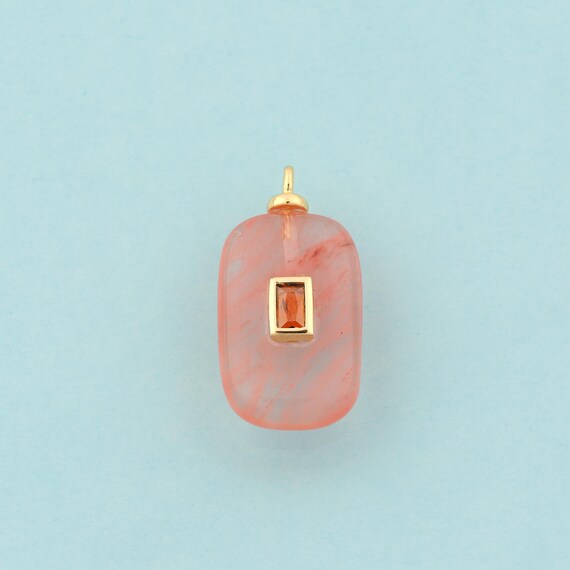 Gold Energy Stone Charms,Natural Stone Jewelry,Stone Pendant for DIY Jewelry Making,18K Gold