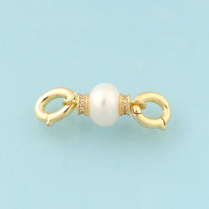 Connettori con chiusura in oro, chiusura per gioielli in perle, chiusura per perle per la creazione di gioielli fai da te, oro 18 carati