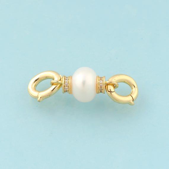 Gold Clasp Connectors,Pearl Jewelry Clasp,Pearl Clasp for DIY Jewelry Making,18K Gold