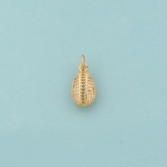 Gold CZ Conch Charms,Conch Jewelry,Conch Pendant for DIY Jewelry Making,18K Gold