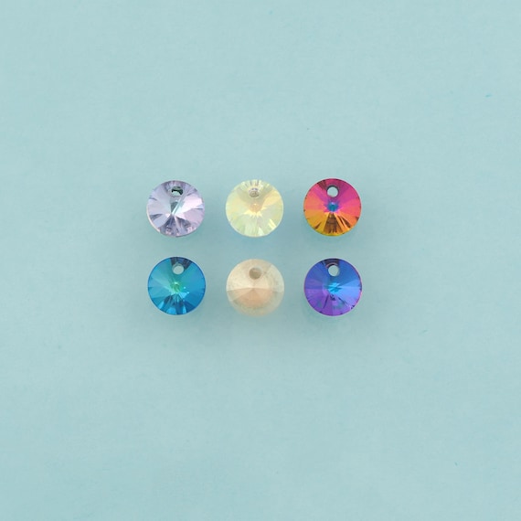 Rivoli Crystal Pendant,Crystal AB Charms,Austrian Crystal,Made in Austria for DIY Jewelry Making