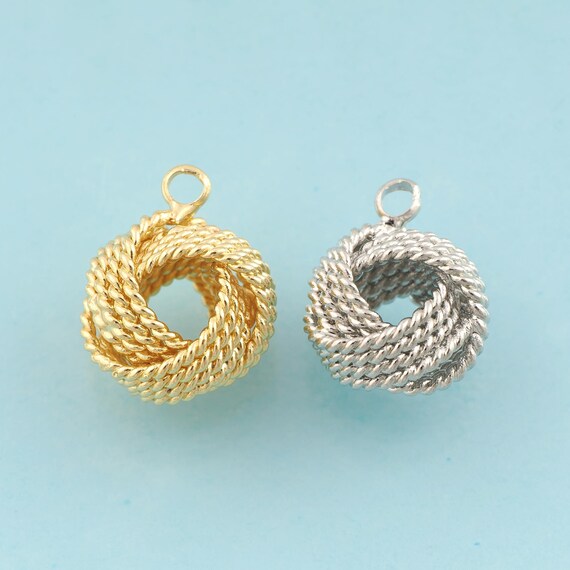 Gold Ball Charms,Minimalist Jewelry,Ball Pendant for DIY Jewelry Making,18K Gold & Rhodium
