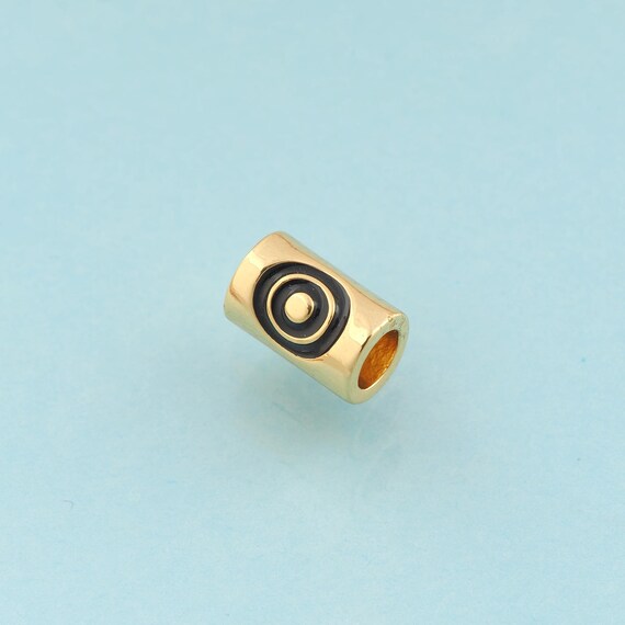 Enamel Round Tube Spacer Beads,Round Beads,Tube Beads for DIY Jewelry Making,18K Gold