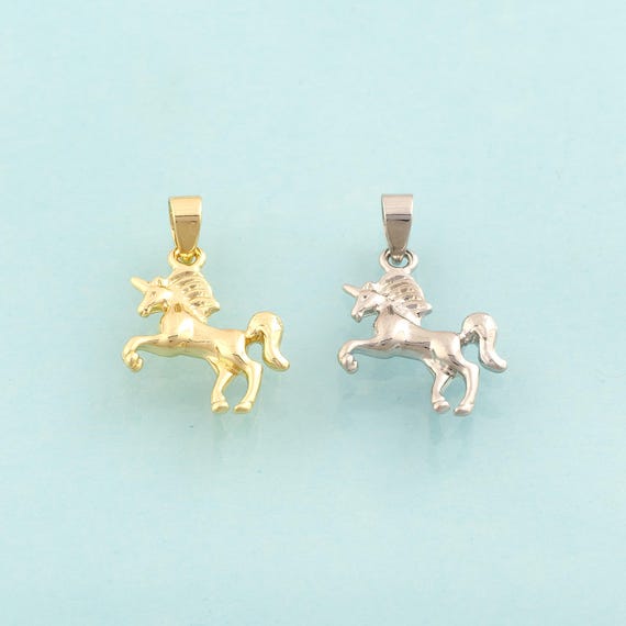 Gold Unicorn Charms,Unicorn Jewelry,Unicorn Pendant for DIY Jewelry Making,18K Gold