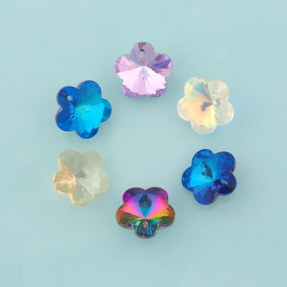 Flower Crystal Pendant,Crystal AB Charms,Austrian Crystal,Made in Austria for DIY Jewelry Making