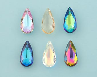 Pear Drop Crystal Pendant,Crystal AB Charms,Austrian Crystal,Made in Austria for DIY Jewelry Making