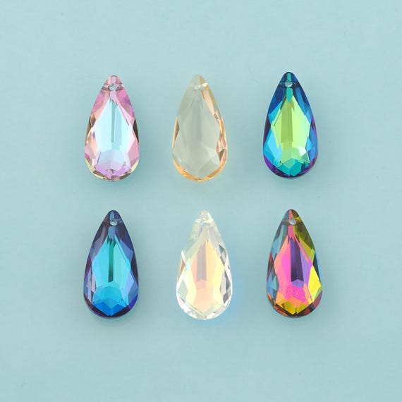 Pear Drop Crystal Pendant,Crystal AB Charms,Austrian Crystal,Made in Austria for DIY Jewelry Making