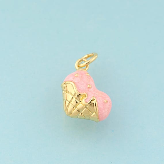 Gold Enamel Heart Charms,Heart Jewelry,Heart Pendant for DIY Jewelry Making,18K Gold