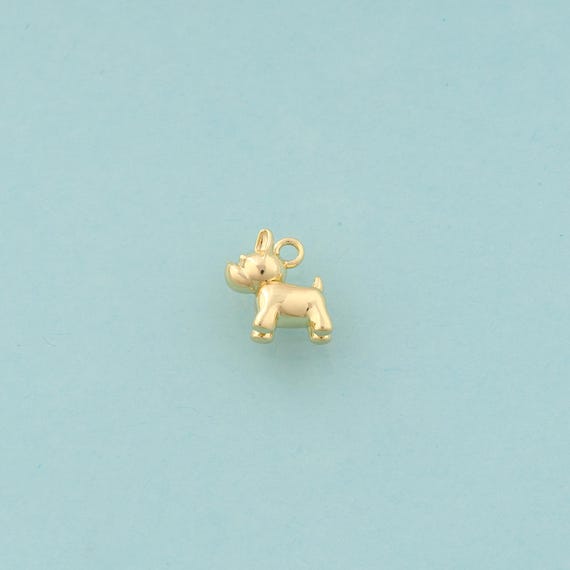 Gold Dog Charms,Animal Jewelry,Dog Pendant for DIY Jewelry Making,18K Gold