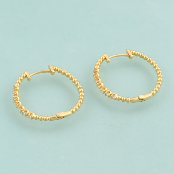 Gold Hoop Earrings,Hugging Hoop Jewelry Earrings,Hoop Earrings,Gift for Her,18K Gold