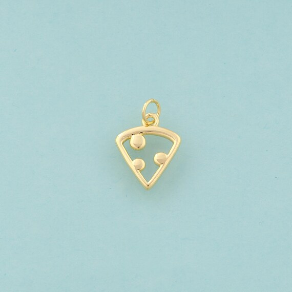 Gold Pizza Charms,Triangle Jewelry,Pizza Pendant for DIY Jewelry Making,18K Gold