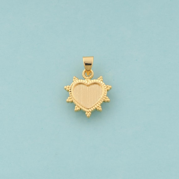 Gold Heart Charms,Love Jewelry,Heart Pendant for DIY Jewelry Making,18K Gold