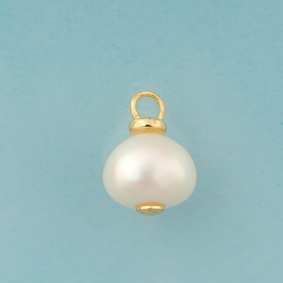 Gold Pearl Charms,Pearl Jewelry,Pearl Pendant for DIY Jewelry Making,18K Gold