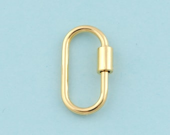 Gold Screw Clasp,Carabiner Jewelry Clasp,Carabiner Clasp for DIY Jewelry Making,18K Gold