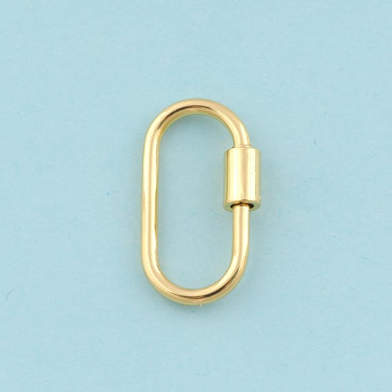 Gold Screw Clasp,Carabiner Jewelry Clasp,Carabiner Clasp for DIY Jewelry Making,18K Gold