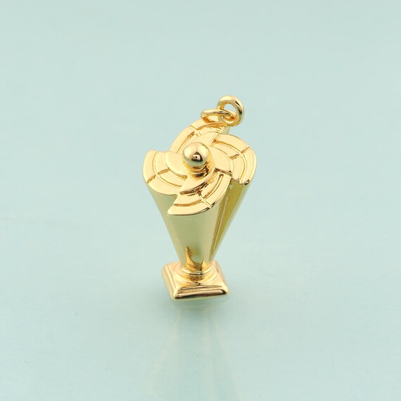 Gold Trophy Charms,Trophy Jewelry,Trophy Pendant for DIY Jewelry Making,18K Gold