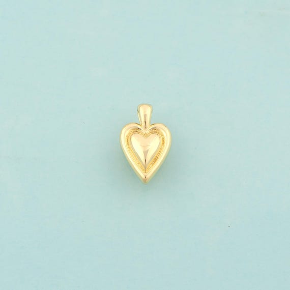 Gold Heart Charms,Love Jewelry,Heart Pendant for DIY Jewelry Making,18K Gold