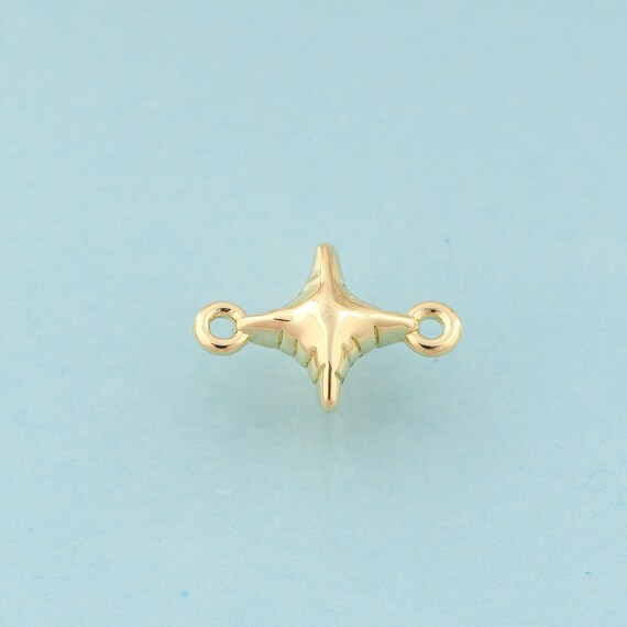 Gold Cross Star Connector,Celestial Jewelry Connector,Star Connector for DIY Jewelry Making,18K Gold