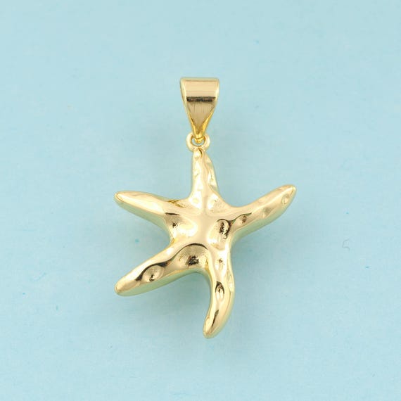 Gold Starfish Charms,Starfish Jewelry,Starfish Pendant for DIY Jewelry Making,18K Gold
