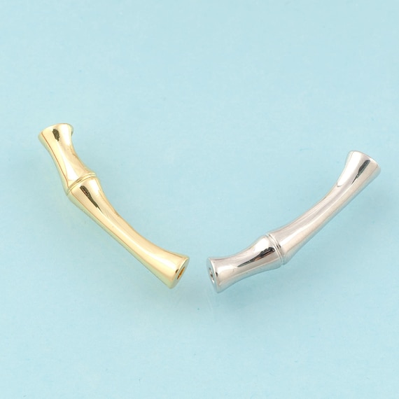 Bamboo Spacer Beads,Bamboo Beads,Bamboo Spacer Beads for DIY Jewelry Making,18K Gold & Rhodium