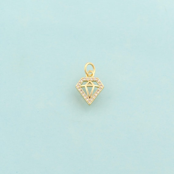 Gold CZ Diamonds Charms,Diamonds Jewelry,Diamonds Pendant for DIY Jewelry Making,18K Gold