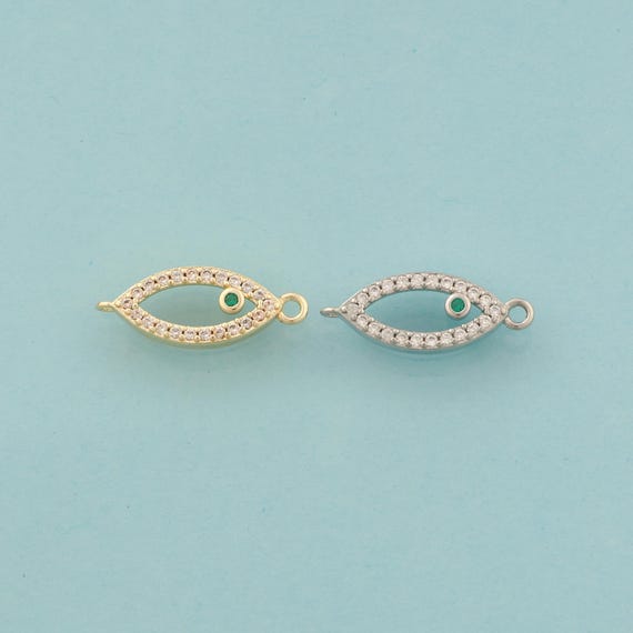 Gold CZ Fish Connector,Marine Life Jewelry Connector,Fish Connector for DIY Jewelry Making,18K Gold