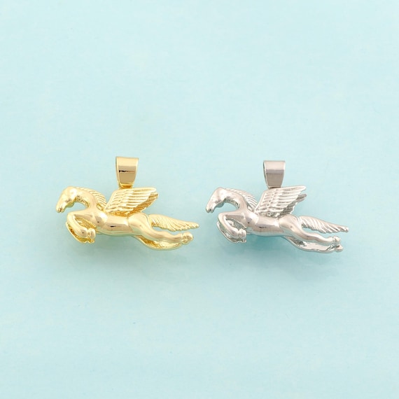 Gold Pegasus Charms,Pegasus Jewelry,Pegasus Pendant for DIY Jewelry Making,18K Gold