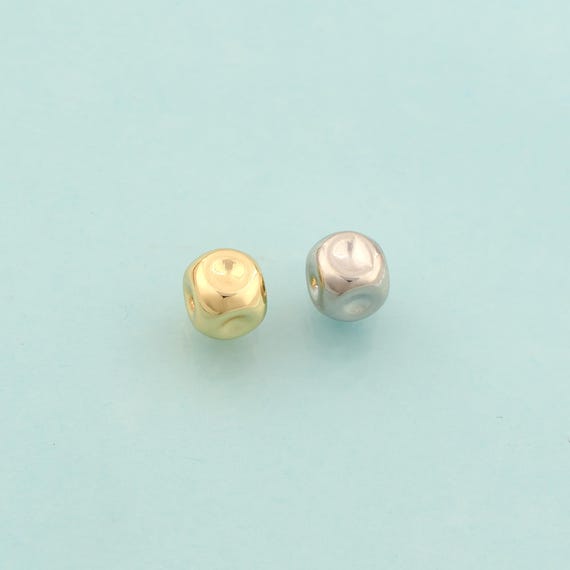 Gold Square Spacer Beads,Square Beads,Square Beads for DIY Jewelry Making,18K Gold
