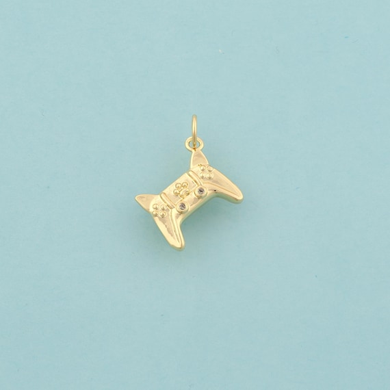 Gold CZ Gamepad Charms,Gamepad Jewelry,Gamepad Pendant for DIY Jewelry Making,18K Gold