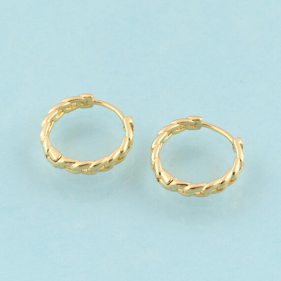 Gold Twist Earrings,Hugging Hoop Jewelry Earrings,Hoop Earrings,Gift for Her,18K Gold