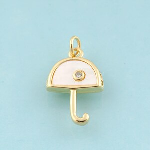 Gold Fritillary Umbrella Charms,Umbrella Jewelry,Umbrella Pendant for DIY Jewelry Making,18K Gold