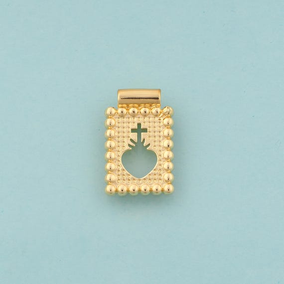 Gold Heart Charms,Square Jewelry,Cross Pendant for DIY Jewelry Making,18K Gold