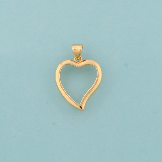 Gold Heart Charms,Minimalist Jewelry,Love Pendant for DIY Jewelry Making,18K Gold