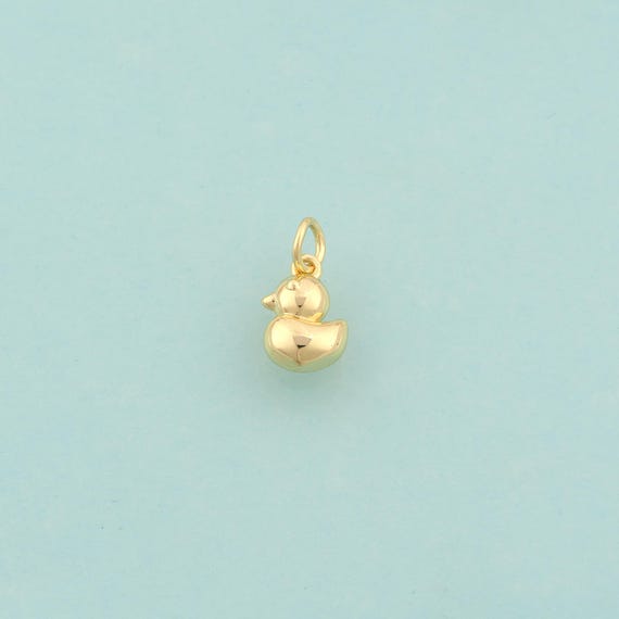 Gold Duck Charms,Animal Jewelry,Duck Pendant for DIY Jewelry Making,18K Gold