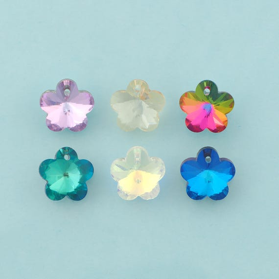 Flower Crystal Pendant,Crystal AB Charms,Austrian Crystal,Made in Austria for DIY Jewelry Making