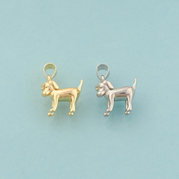 Gold Dog Charms,Animal Jewelry,Dog Pendant for DIY Jewelry Making,18K Gold