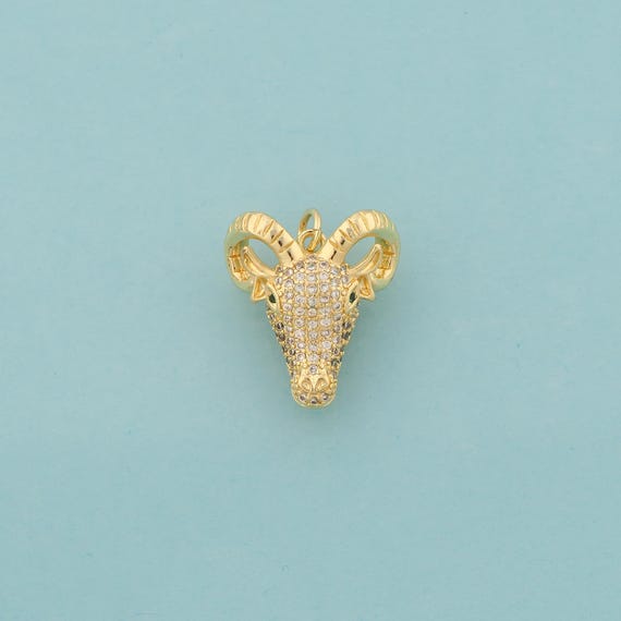 Gold CZ Antelope Charms,Animal Jewelry,Antelope Pendant for DIY Jewelry Making,18K Gold