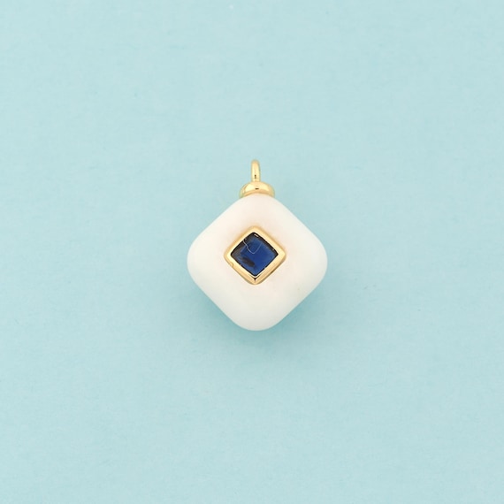 Gold Energy Stone Charms,Natural Stone Jewelry,White Jade Pendant for DIY Jewelry Making,18K Gold