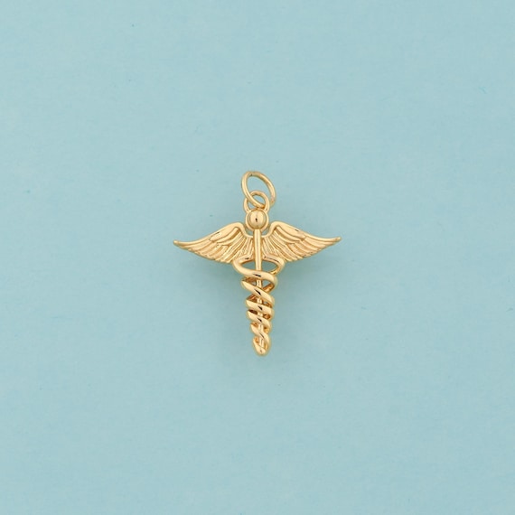 Gold Medical Charms,Registered Nurse Jewelry,Medical Pendant for DIY Jewelry Making,18K Gold