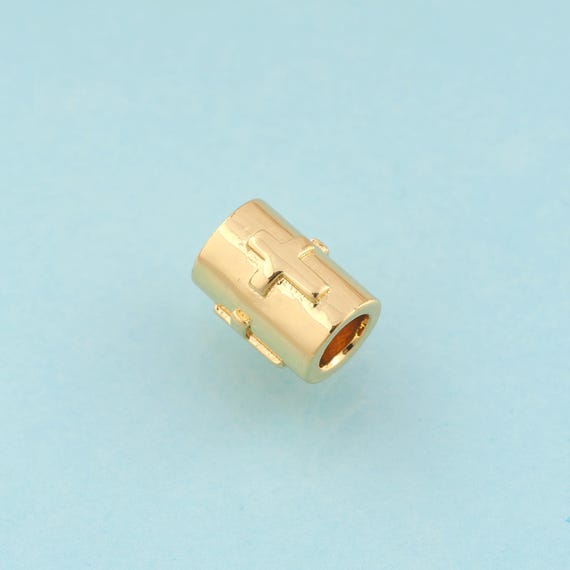 Cross Spacer Beads,Religious Beads,Tube Beads for DIY Jewelry Making,18K Gold