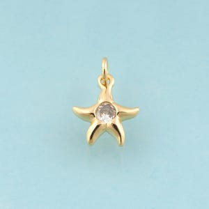 5 pcs Gold Starfish Charms,Marine Life Jewelry,Starfish Pendant,for DIY Jewelry Making,18K Gold