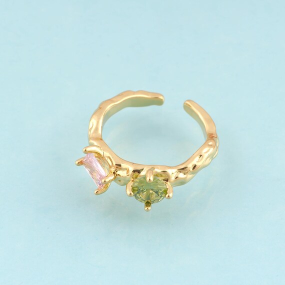 Gold Open Rings,Wide Jewelry Rings,Thick Rings Perfect Gift,18K Gold